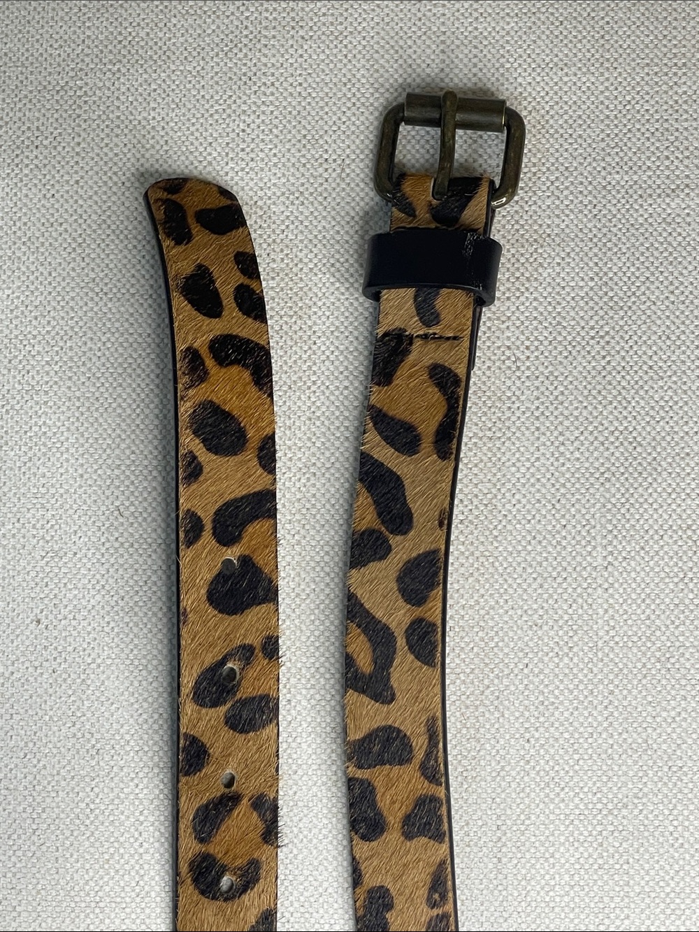 J. Crew Leopard Print Leather Belt with Brass Buckle, medium - Picture 4 of 4